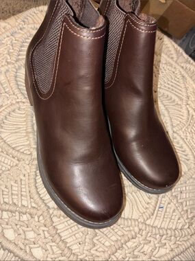 Eastland Dark Brown Leather Chelsea Ankle Booties